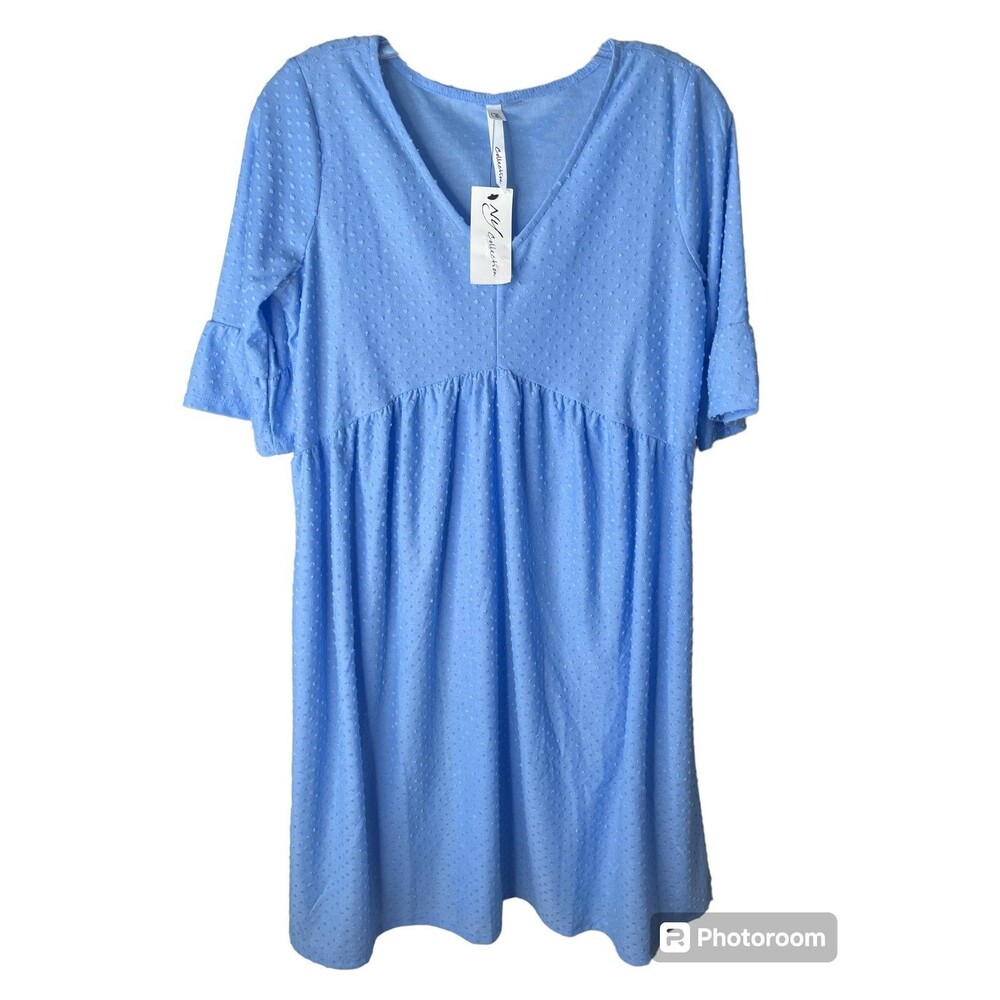 NWT NY Collection baby blue Midi Casual Midi Dress Size Medium #84